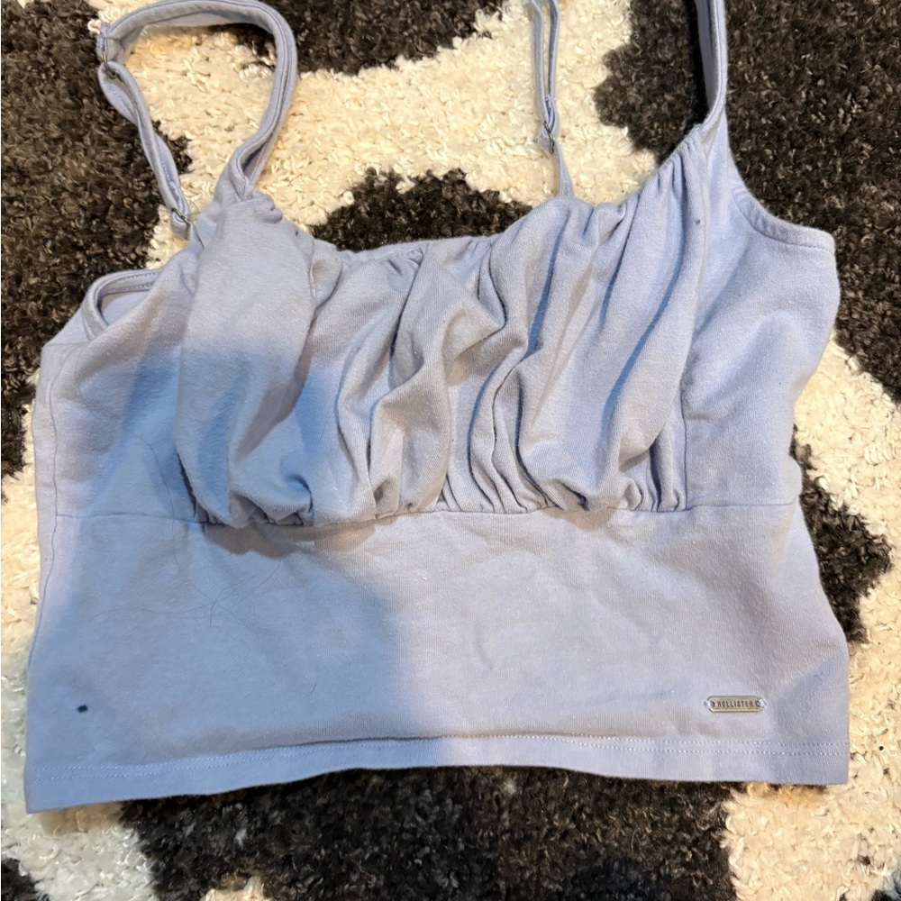 Light Blue Ruched Tank Top